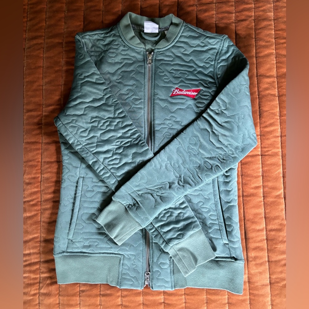 Sage green Budweiser x Puma track jacket. Size M, fits true to size.